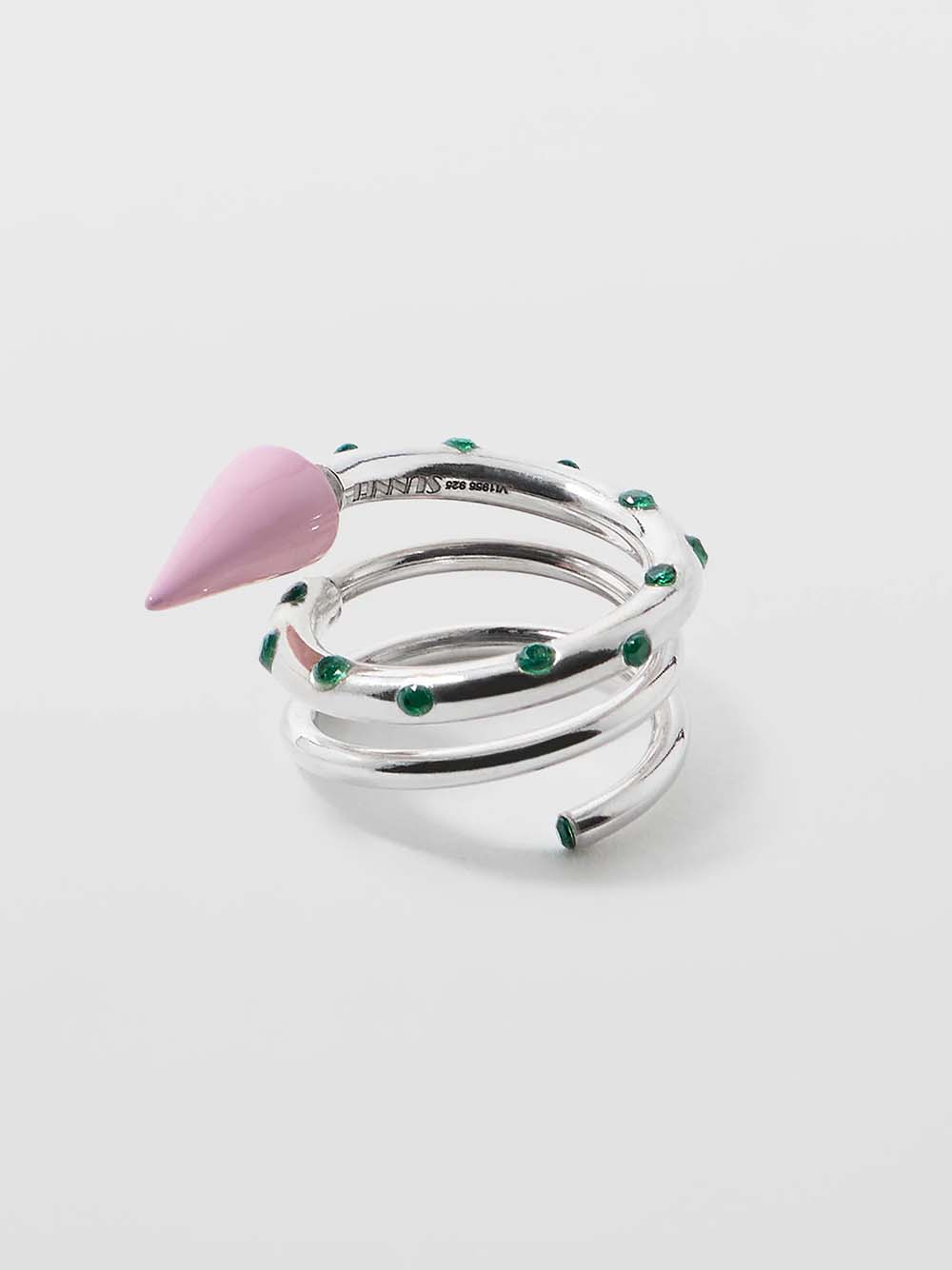 SUNNEI-SPIRAL EAR-RING SMALL STONES-