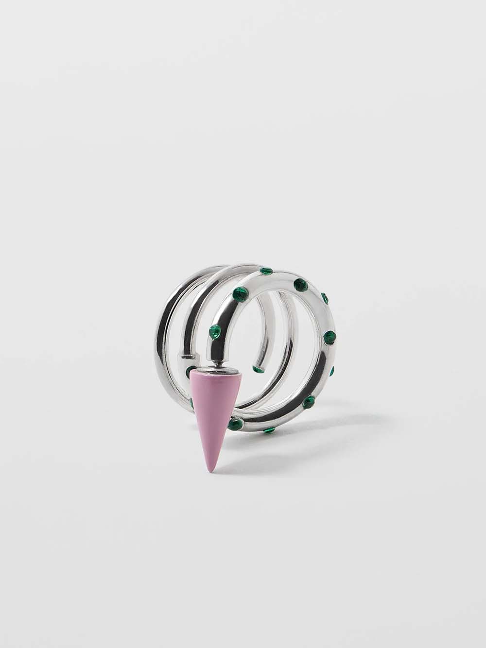 SUNNEI-SPIRAL EAR-RING SMALL STONES-