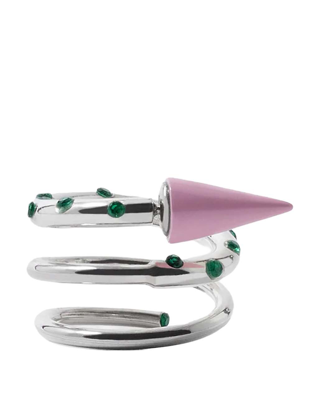 SUNNEI-SPIRAL EAR-RING SMALL STONES-