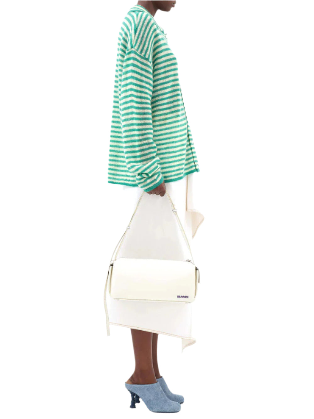 SUNNEI-STRIPED MOHAIR CARDIGAN-