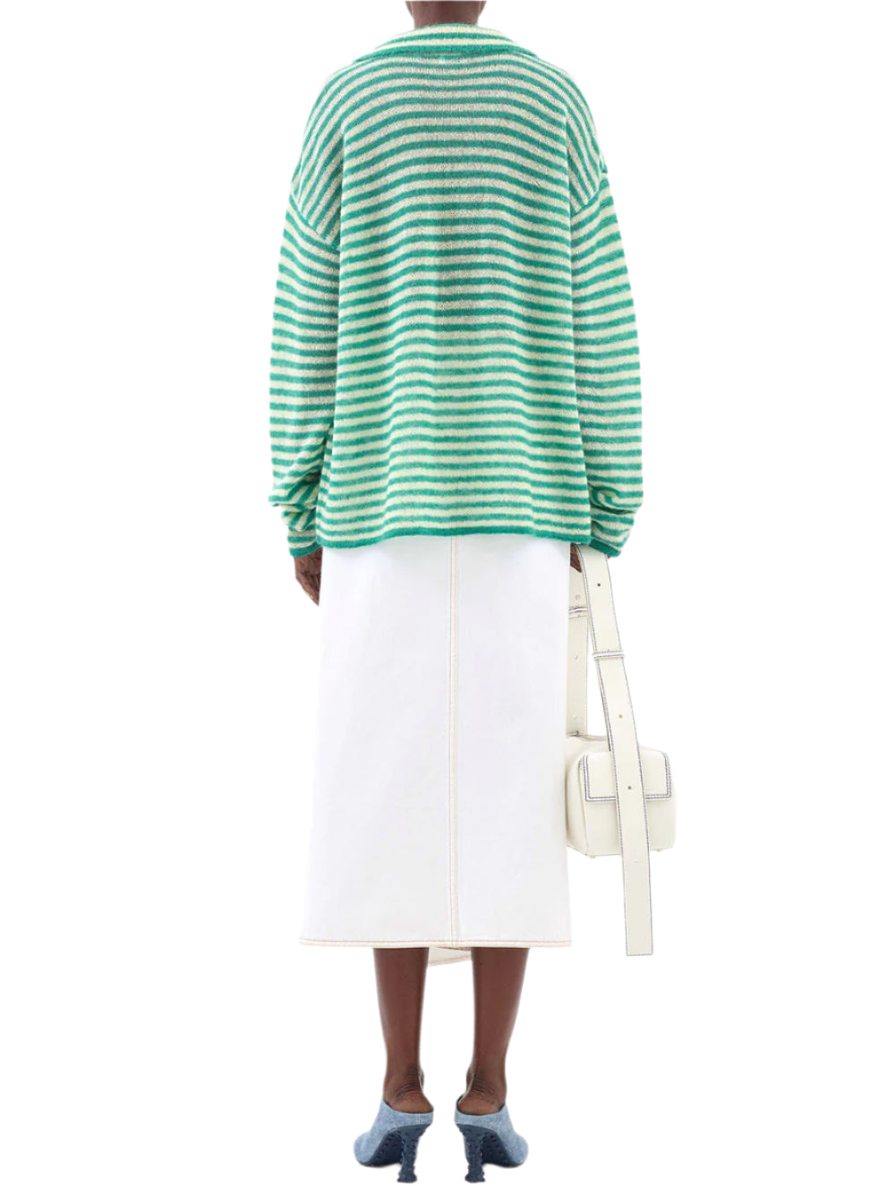 SUNNEI-STRIPED MOHAIR CARDIGAN-