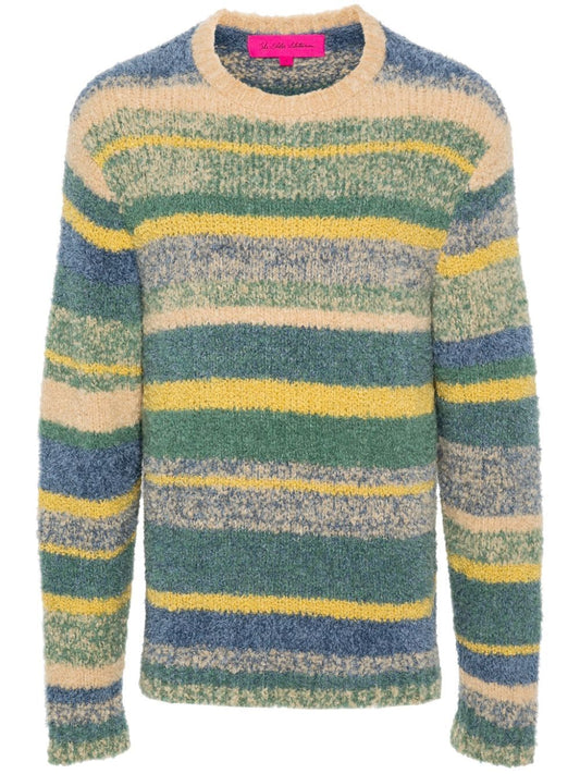 THE ELDER STATESMAN-STRIPED CREWNECK SWEATER-