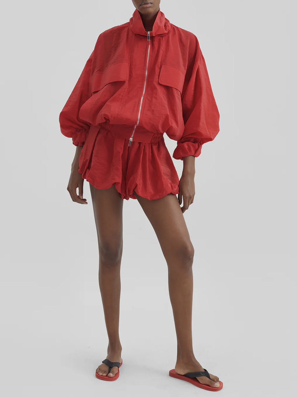 THE FRANKIE SHOP-ALINA BUBBLE HEM SHORTS-