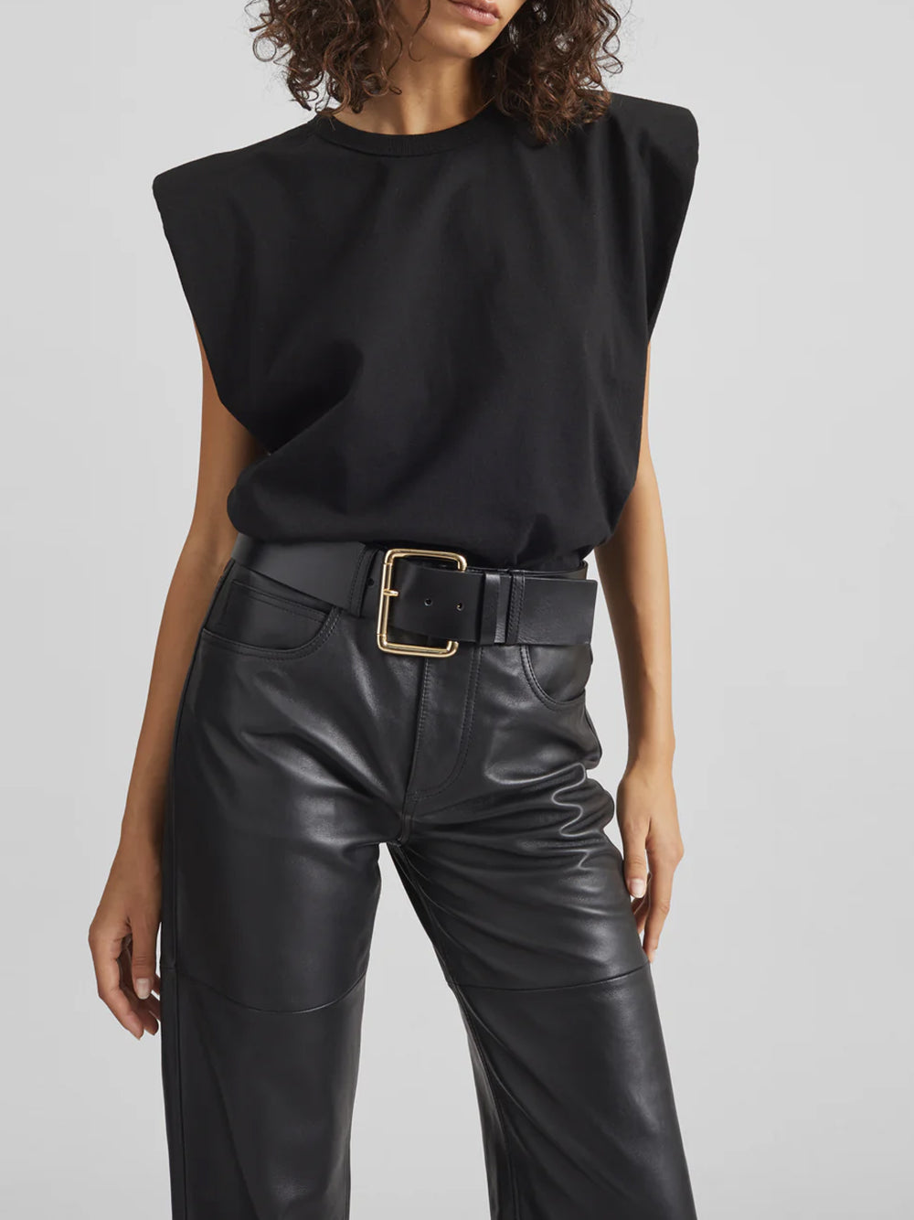 THE FRANKIE SHOP-EVA PADDED SHOULDER MUSCLE T-SHIRT-