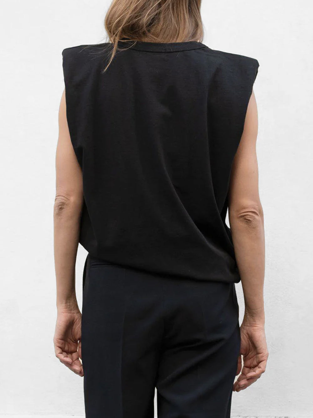 THE FRANKIE SHOP-EVA PADDED SHOULDER MUSCLE T-SHIRT-
