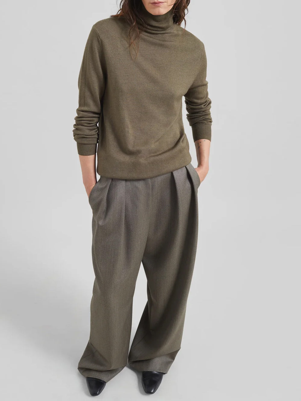 THE FRANKIE SHOP-FINN WOOL ELASTIC PANTS-
