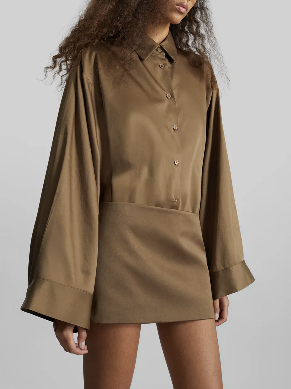 THE FRANKIE SHOP-HERA SATIN MINI SKIRT-