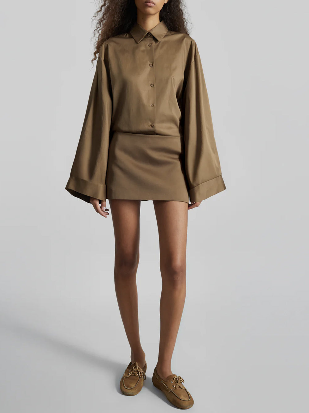THE FRANKIE SHOP-HERA SATIN MINI SKIRT-
