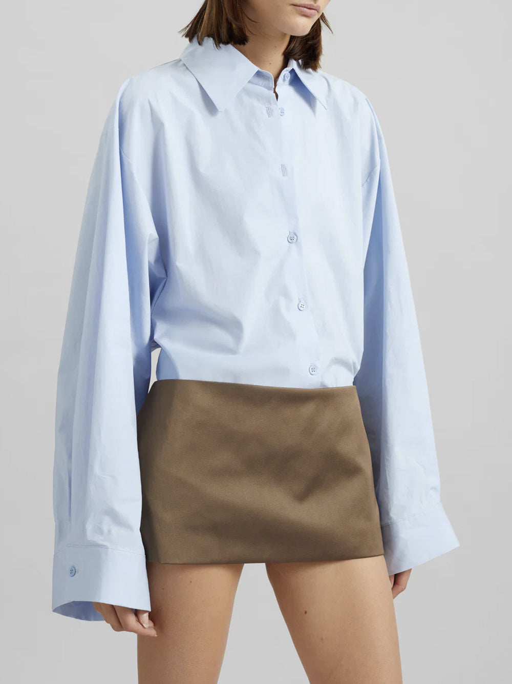 THE FRANKIE SHOP-HERA SATIN MINI SKIRT-