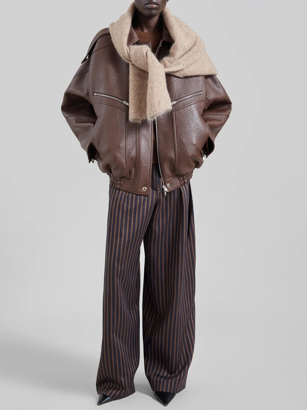 THE FRANKIE SHOP-HUDSON FAUX LEATHER BOMBER JACKET-