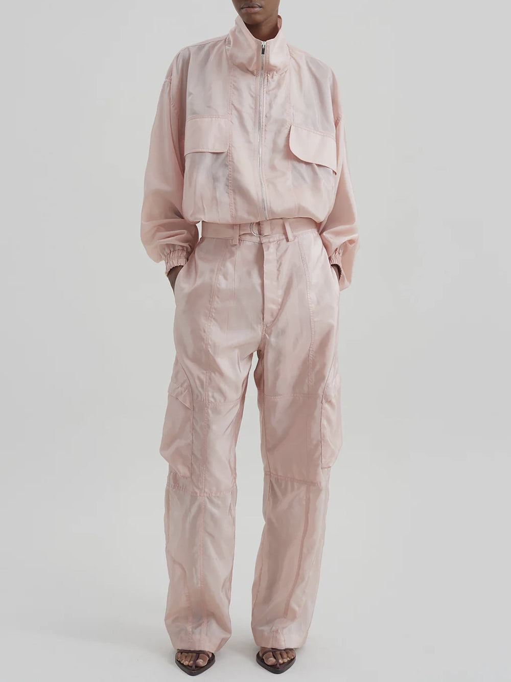 THE FRANKIE SHOP-KELLY SHEER CARGO PANTS-