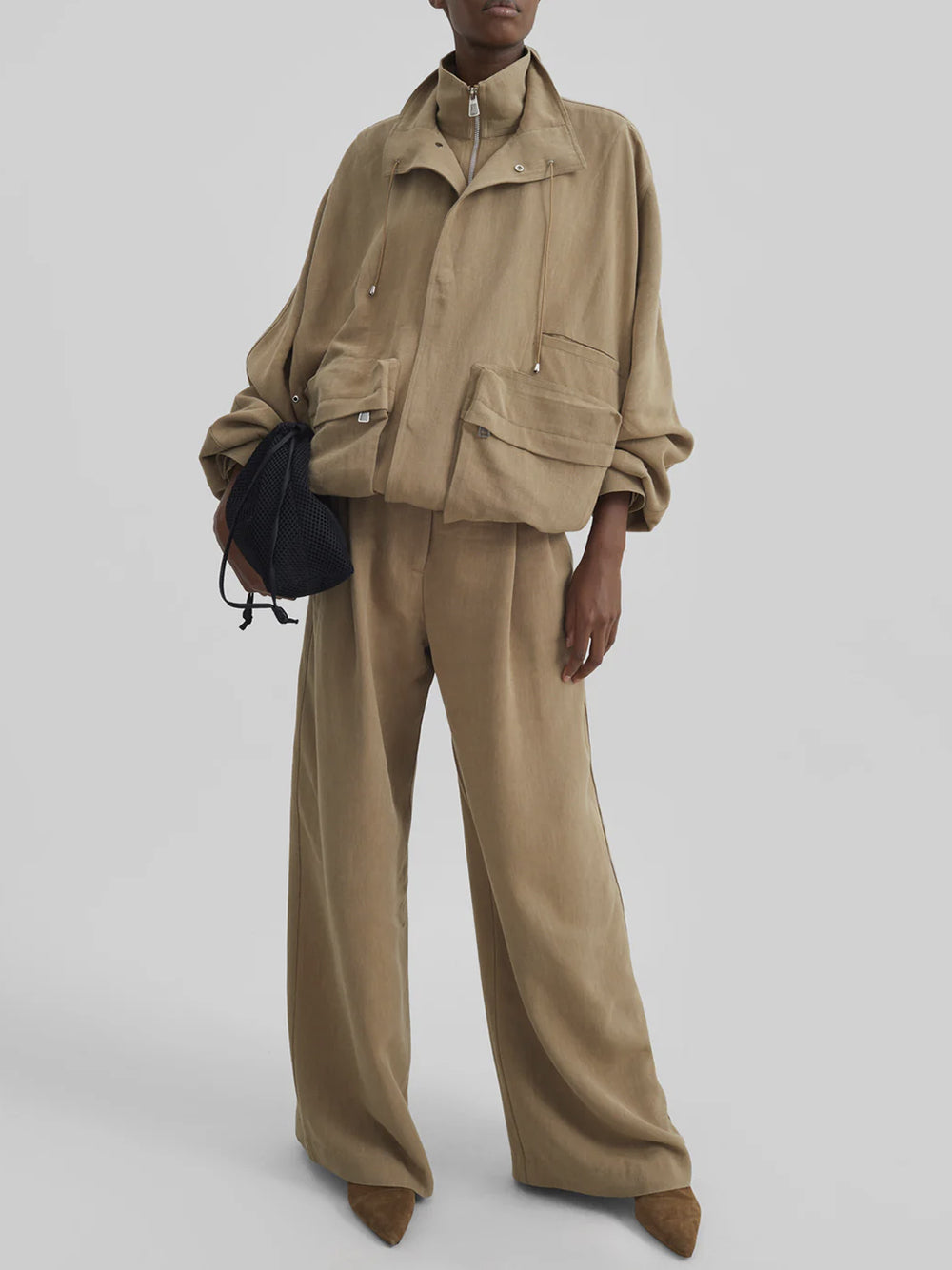 THE FRANKIE SHOP-MARFA LINEN PLEATED TROUSERS-
