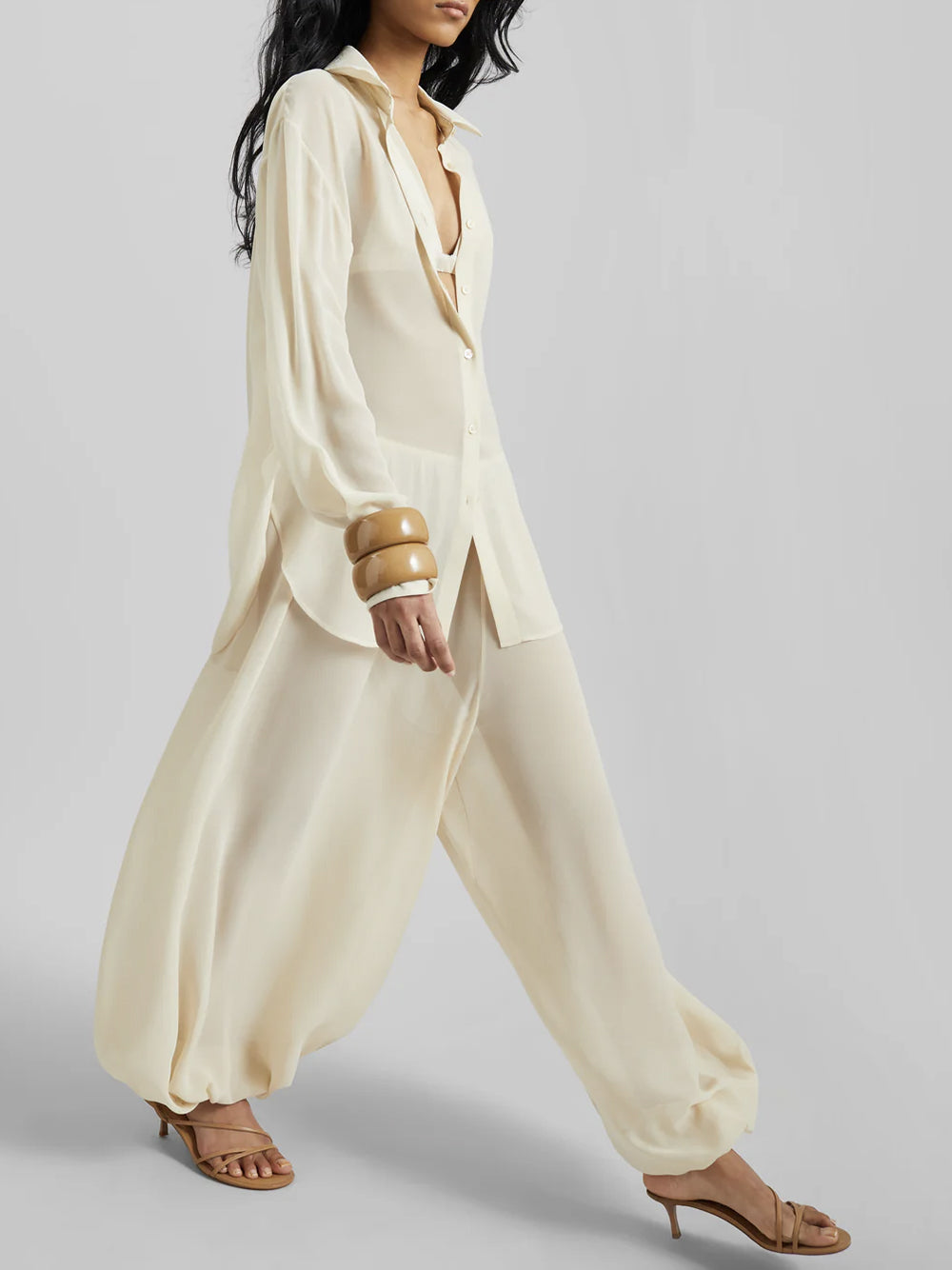 THE FRANKIE SHOP-MIO SHEER BALLOON PANTS-