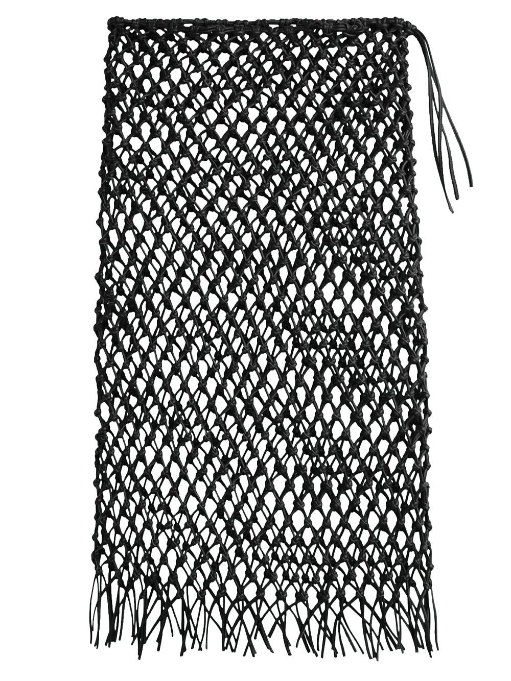 THE FRANKIE SHOP-NELAYA LEATHER MACRAME SKIRT-