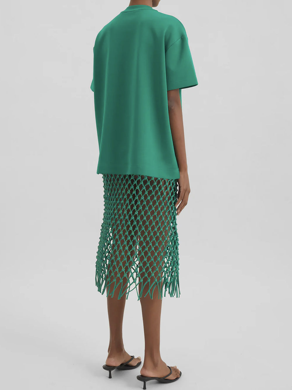 THE FRANKIE SHOP-NELAYA LEATHER MACRAME SKIRT-