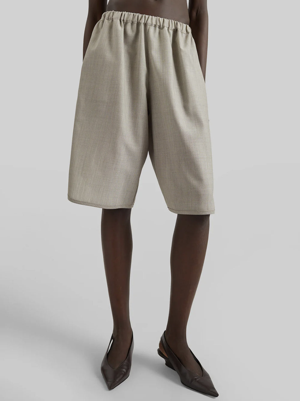 THE FRANKIE SHOP-NELIS SUITING BERMUDA SHORTS-