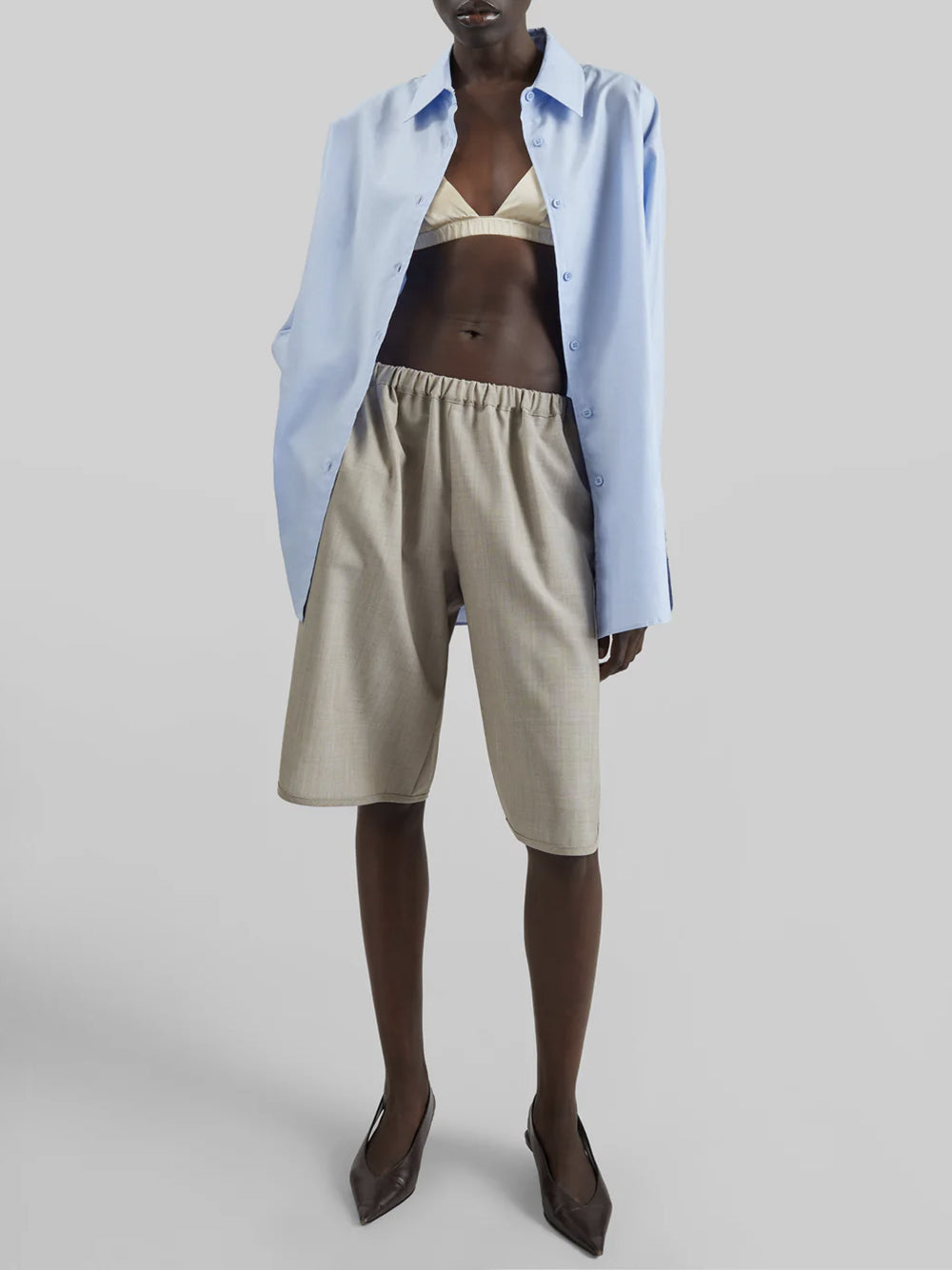 THE FRANKIE SHOP-NELIS SUITING BERMUDA SHORTS-