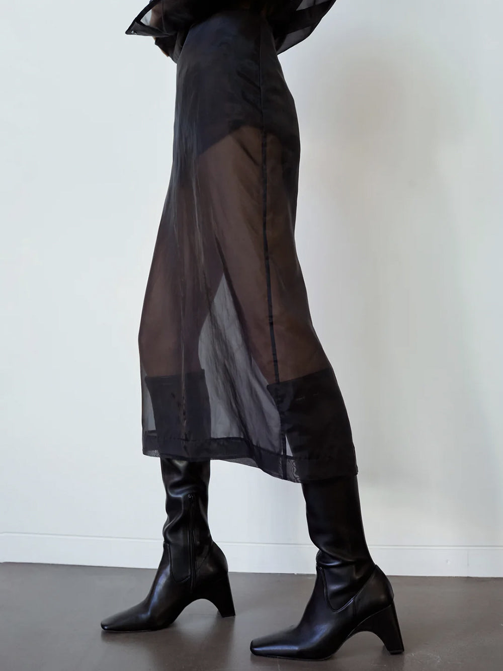 THE FRANKIE SHOP-PERI SHEER MIDI SKIRT-