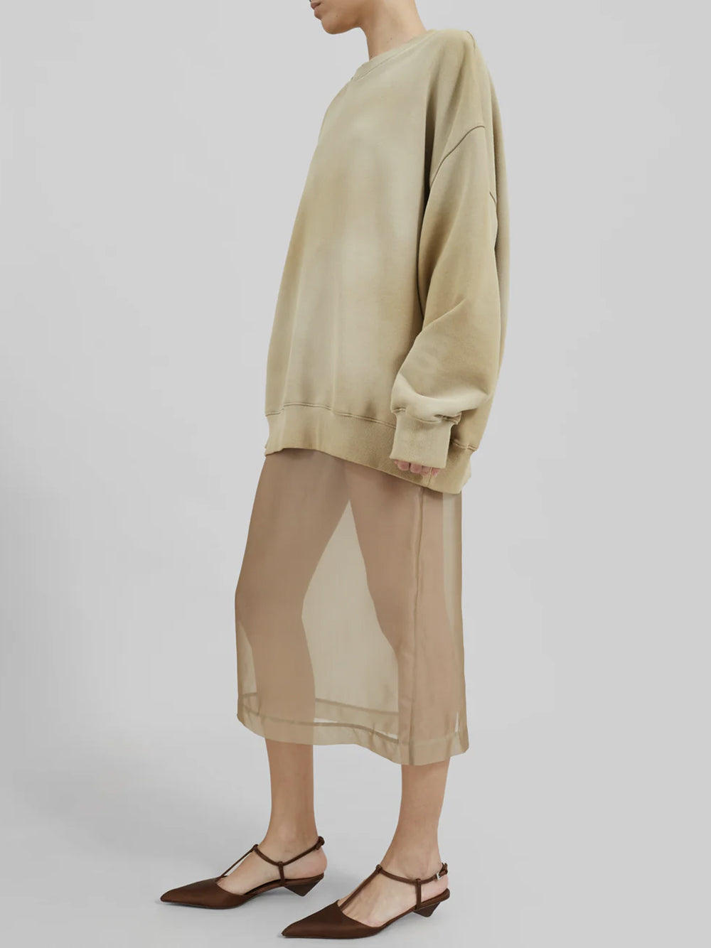 THE FRANKIE SHOP-PERI SHEER MIDI SKIRT-
