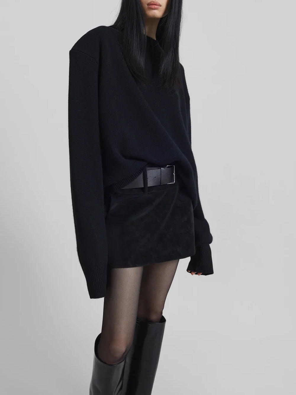THE FRANKIE SHOP-RAFAELA PADDED KNIT SWEATER-