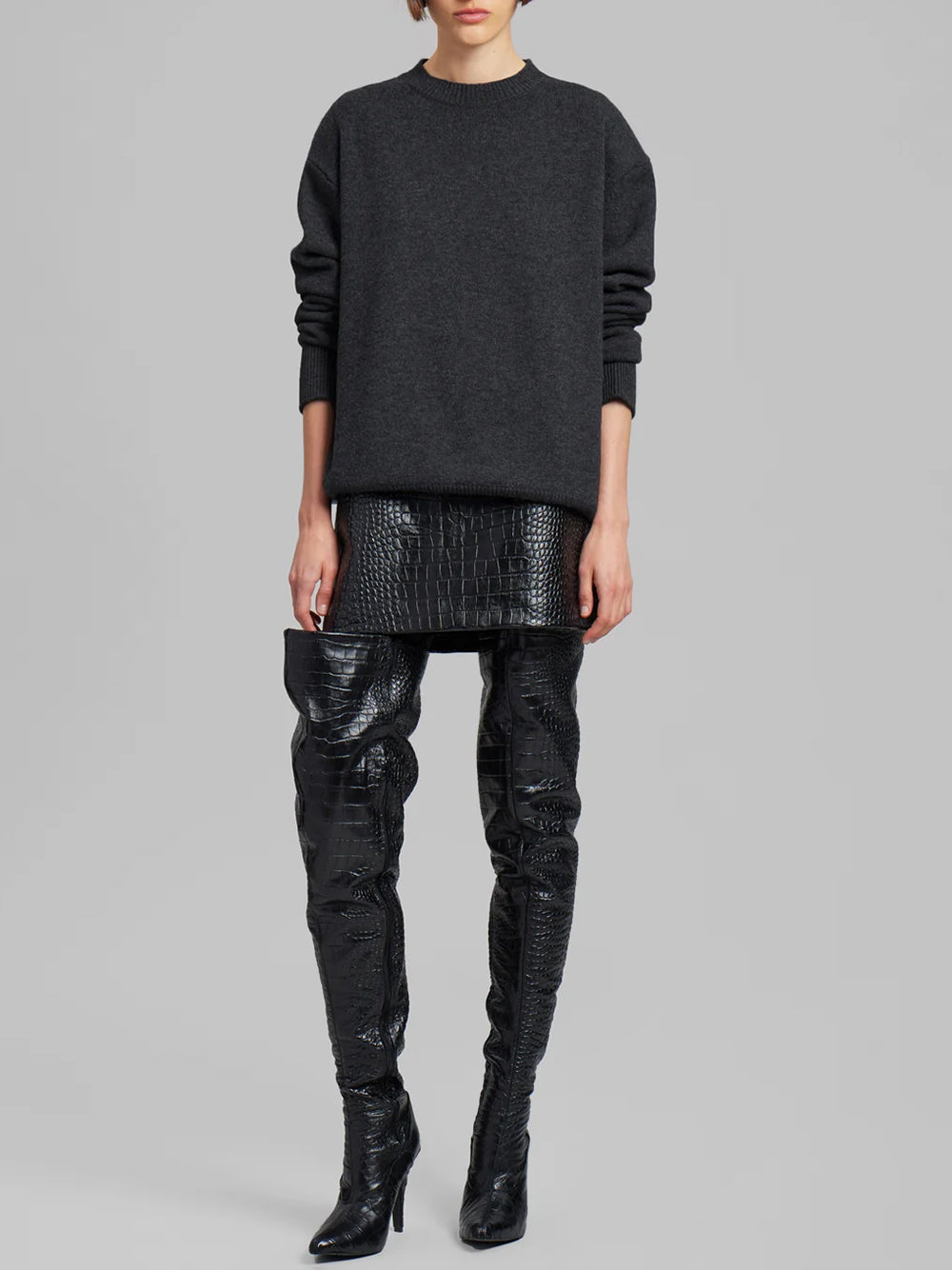 THE FRANKIE SHOP-RAFAELA PADDED KNIT SWEATER-