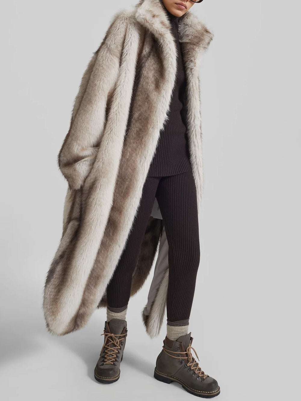 THE FRANKIE SHOP-RAVELLO FAUX FUR ROBE COAT-