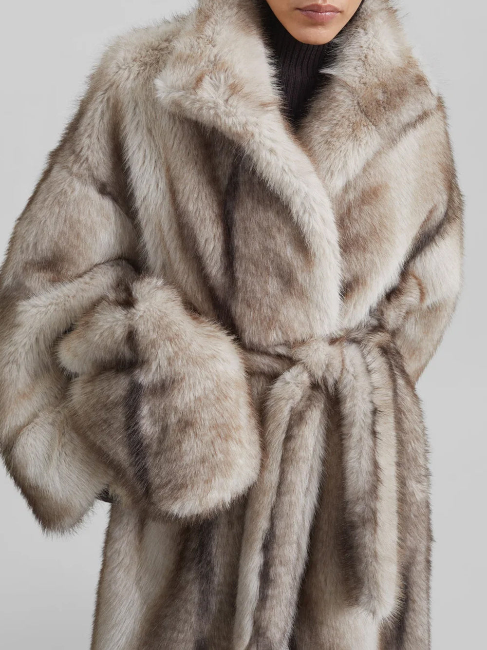 THE FRANKIE SHOP-RAVELLO FAUX FUR ROBE COAT-