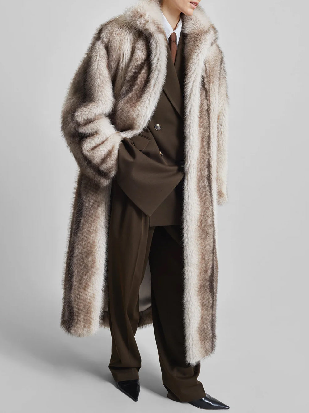 THE FRANKIE SHOP-RAVELLO FAUX FUR ROBE COAT-