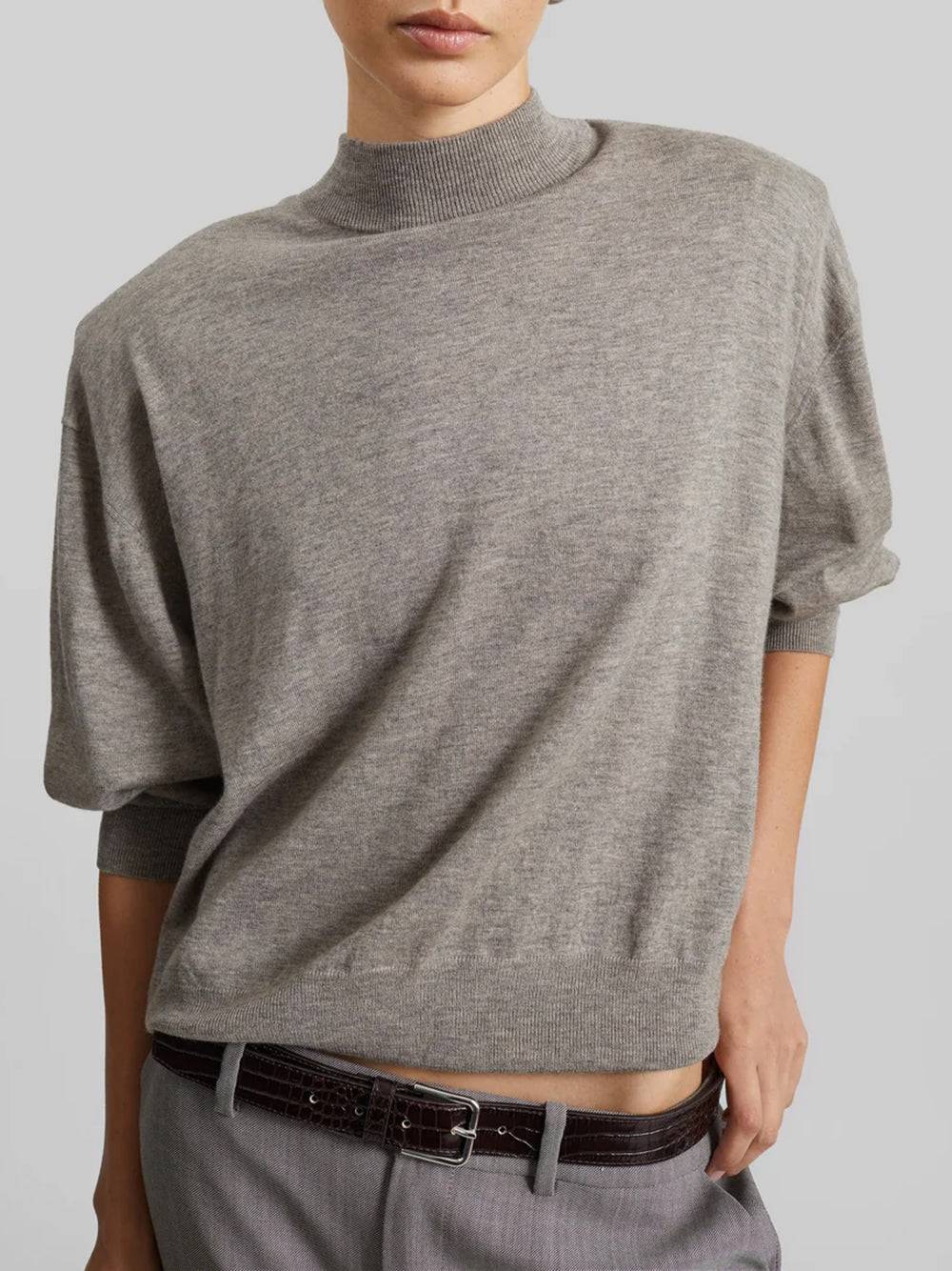 THE FRANKIE SHOP-RUE PADDED HIGH NECK SWEATER-