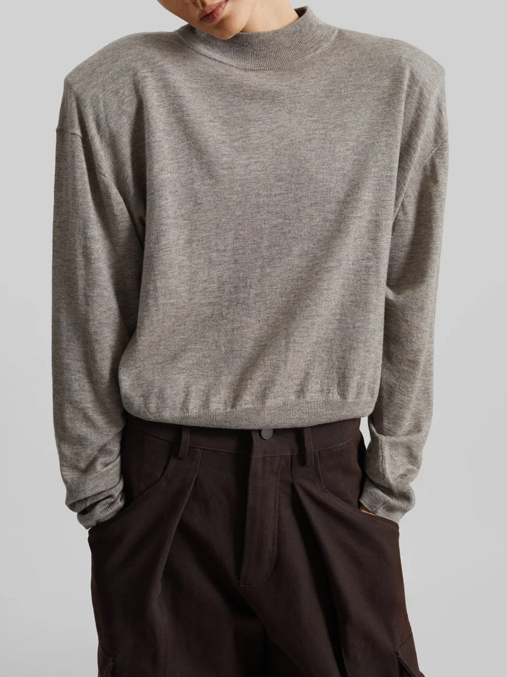 THE FRANKIE SHOP-RUE PADDED HIGH NECK SWEATER-