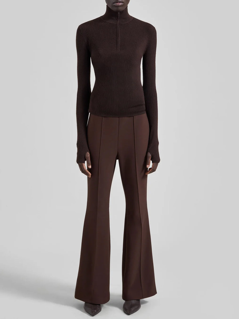 THE FRANKIE SHOP-SADE KNIT ZIP SWEATER-