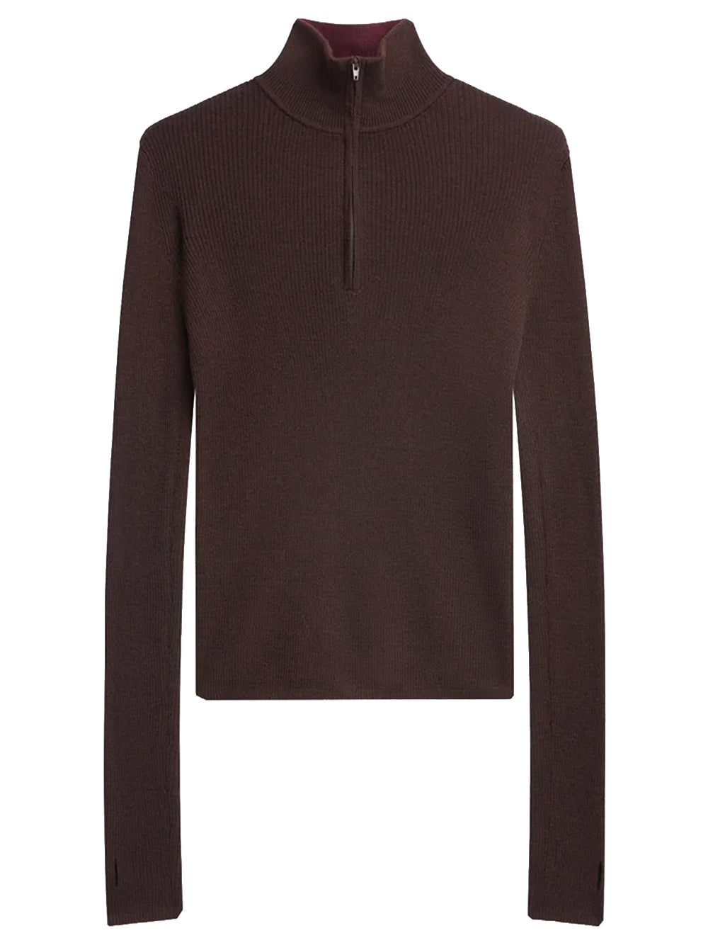 THE FRANKIE SHOP-SADE KNIT ZIP SWEATER-