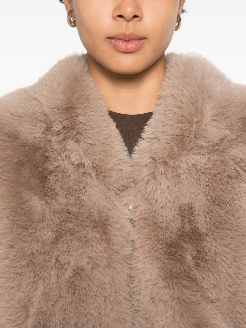 THE FRANKIE SHOP-SENNA FAUX FUR COLLARLESS JACKET-
