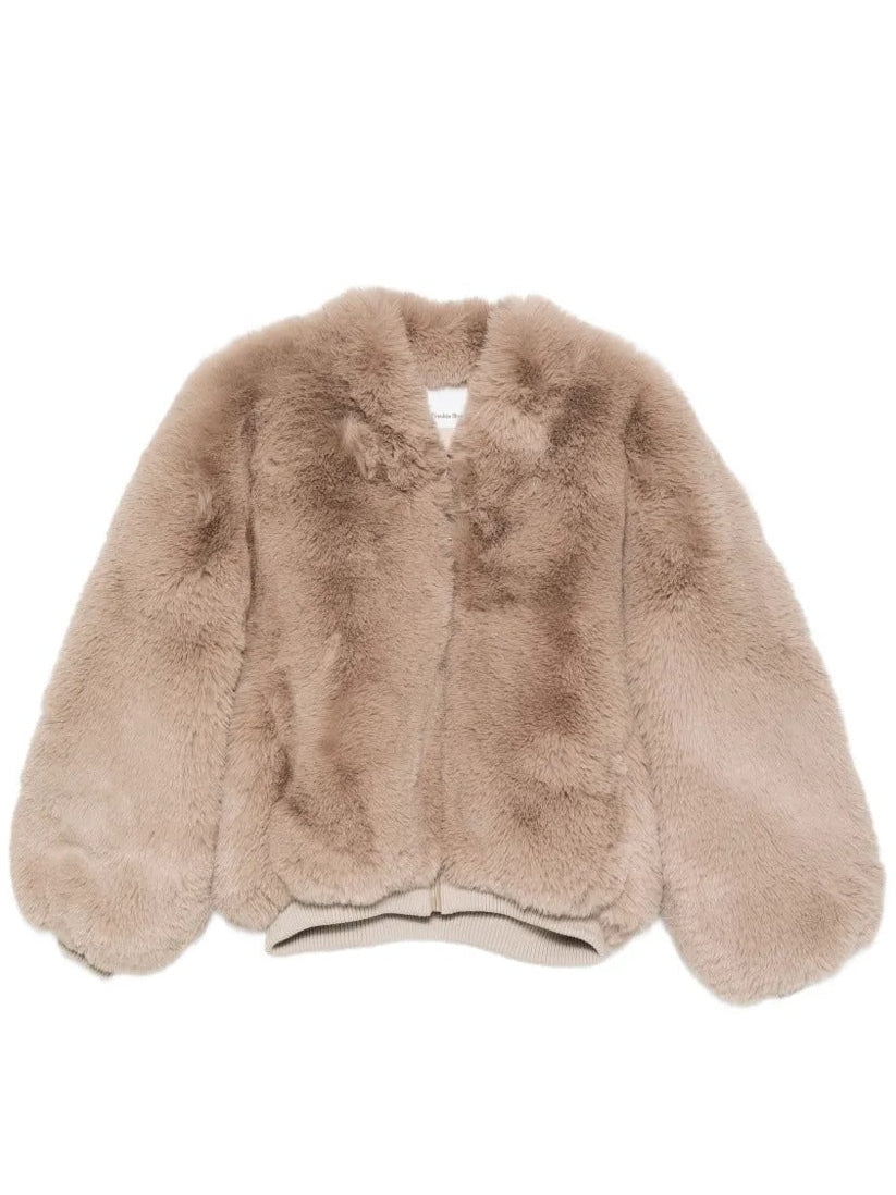 THE FRANKIE SHOP-SENNA FAUX FUR COLLARLESS JACKET-