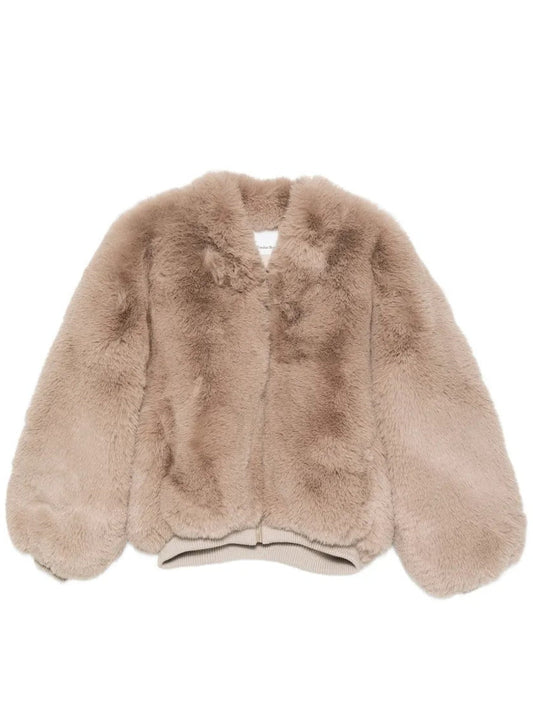 THE FRANKIE SHOP-SENNA FAUX FUR COLLARLESS JACKET-