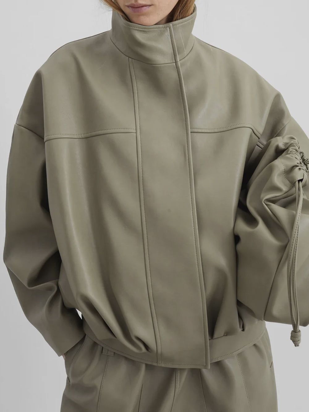 THE FRANKIE SHOP-VEREN FAUX LEATHER BOMBER JACKET-