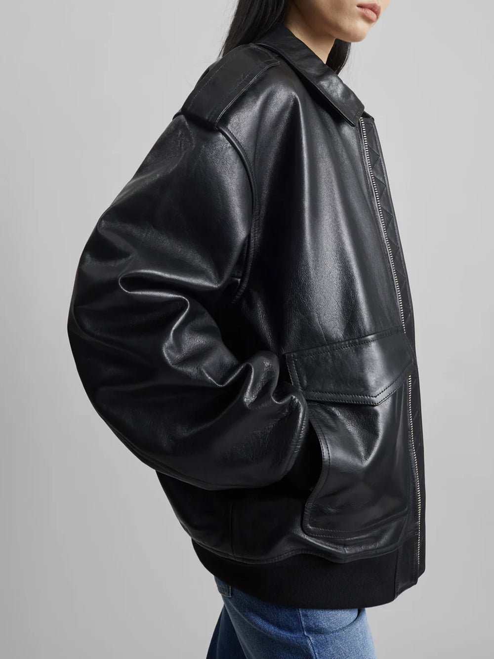 THE FRANKIE SHOP-VIPER LEATHER JACKET-