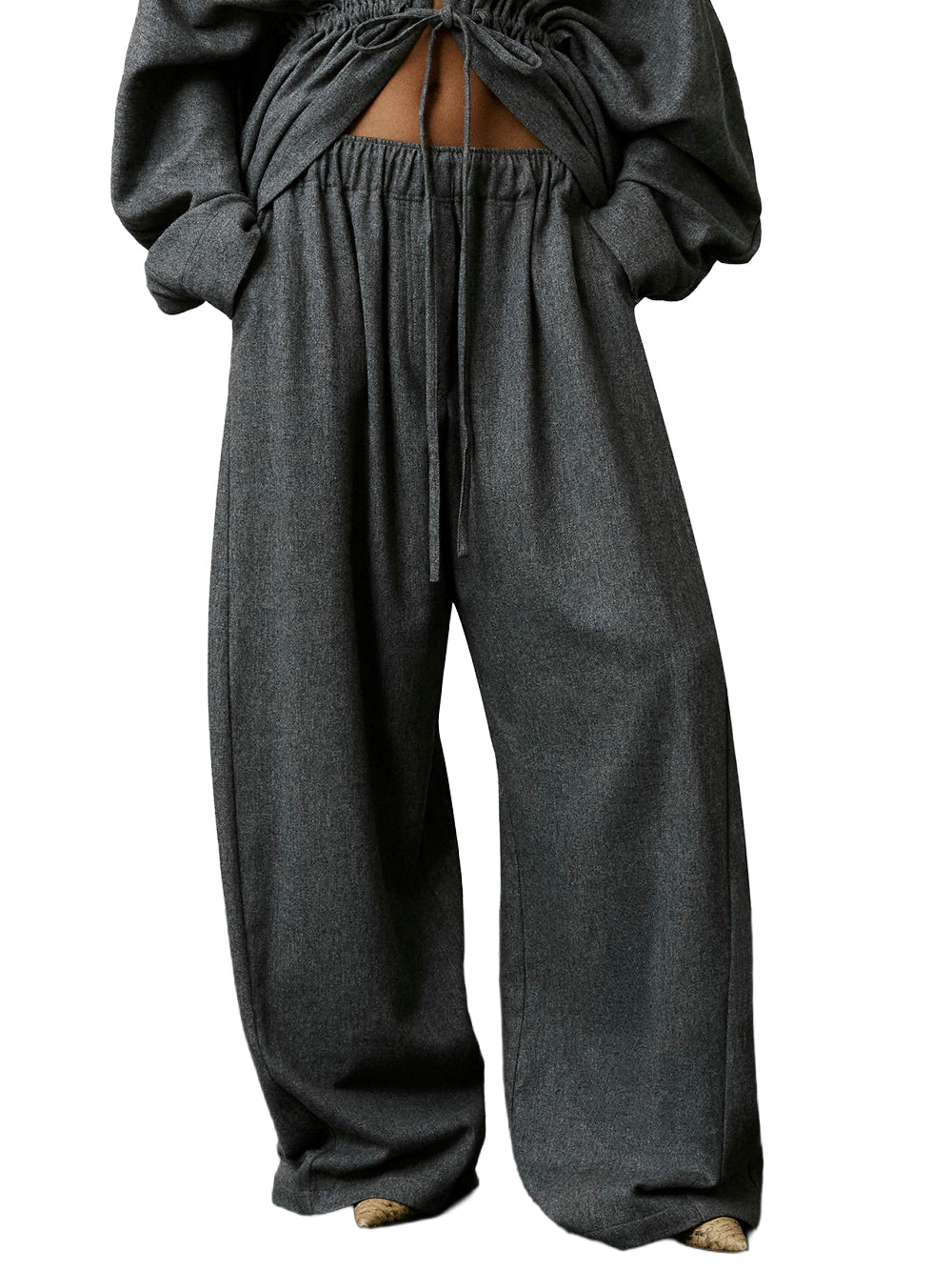 THE LATEST-DORA FLANNEL WOOL TROUSERS-