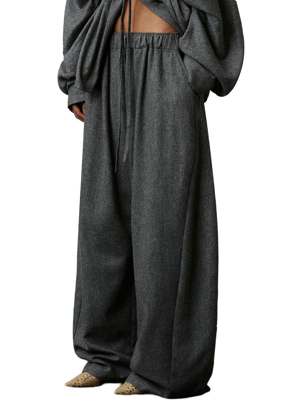 THE LATEST-DORA FLANNEL WOOL TROUSERS-