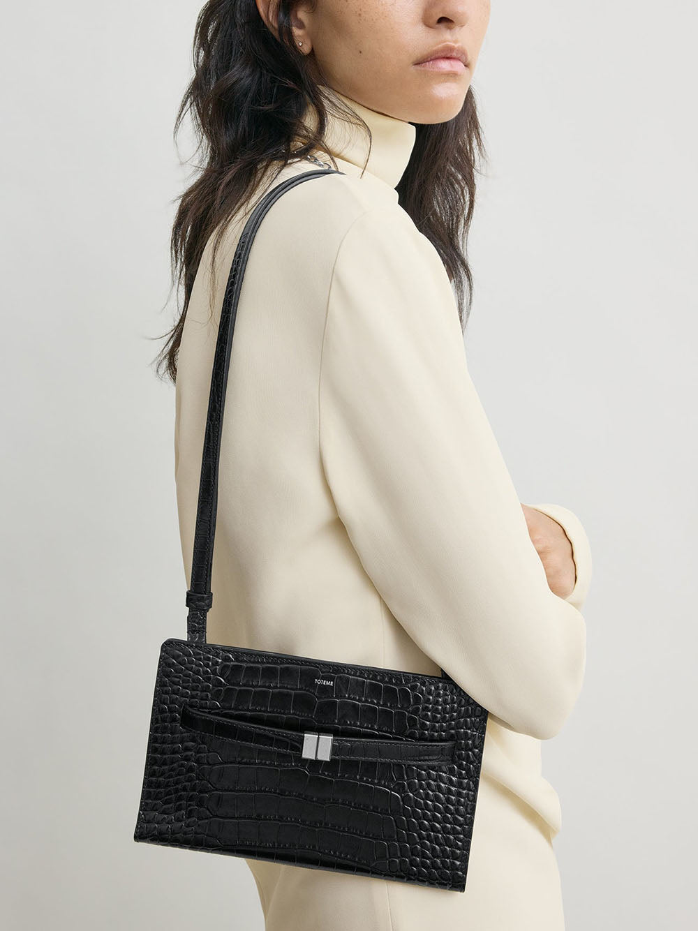 TOTEME-Belted croco-embossed cross-body-