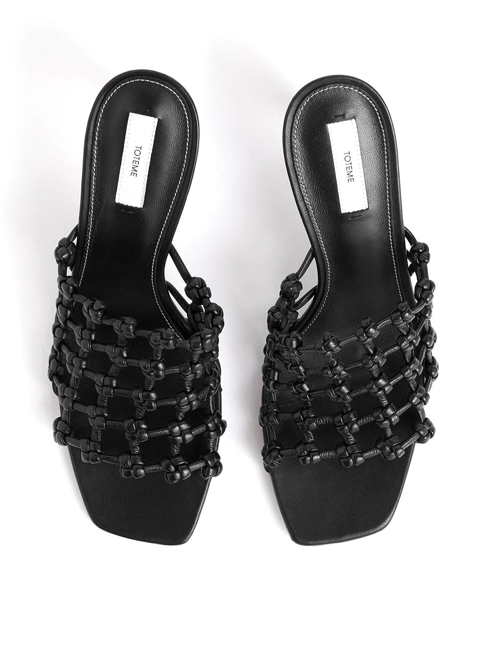 TOTEME-Braided-Leather Bandeau Mules-
