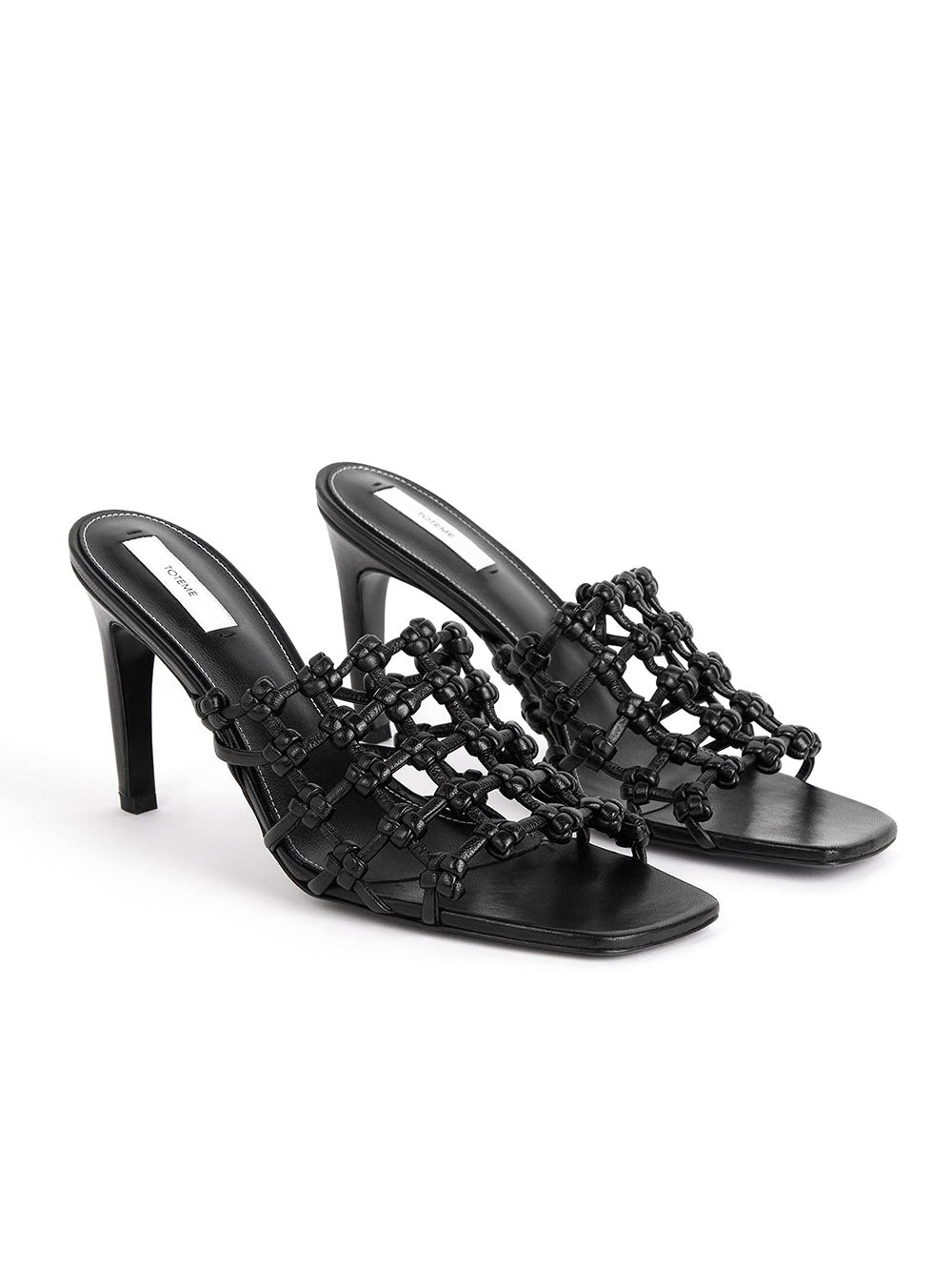 TOTEME-Braided-Leather Bandeau Mules-