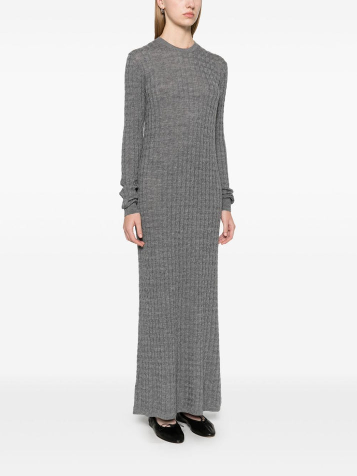 grey cable knit dress Women's Light Grey Chunky Knit Wool Blend Maxi Dress | 4th & Reckless