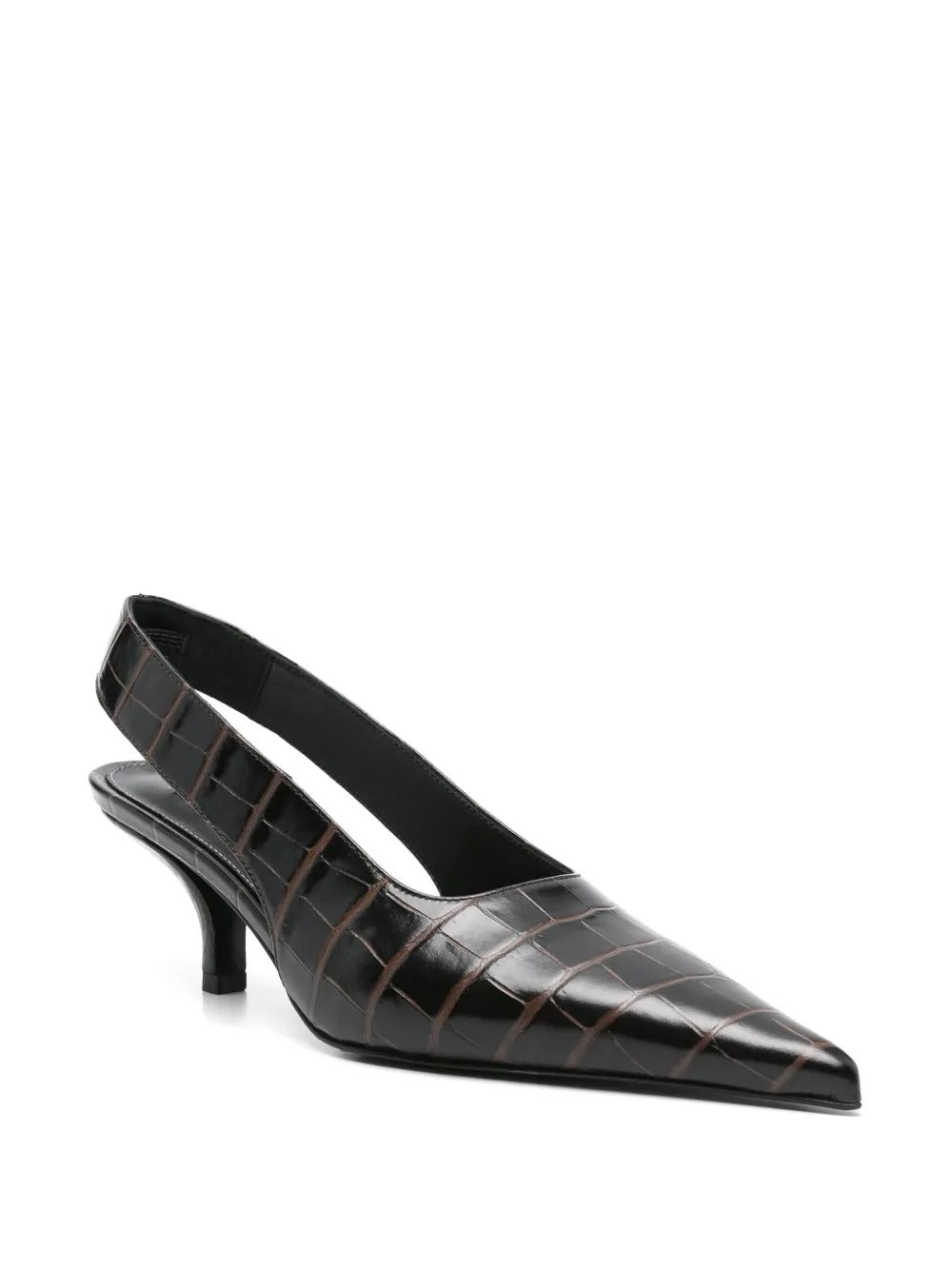 TOTEME-Classic Croco-Embossed Slingbacks-