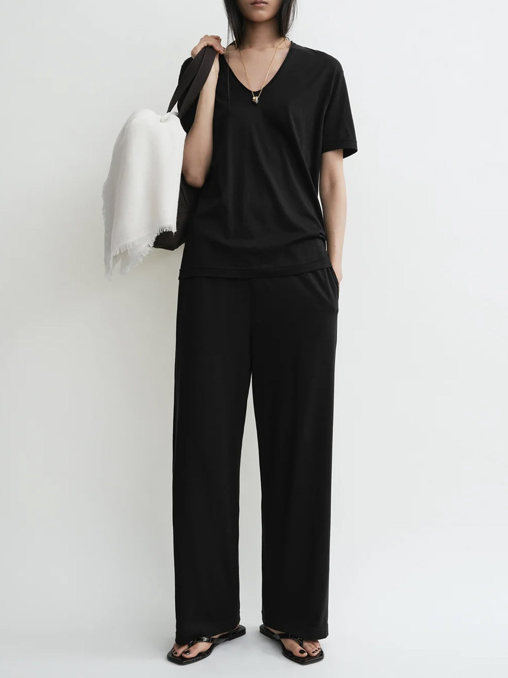 TOTEME-Cotton silk tee-