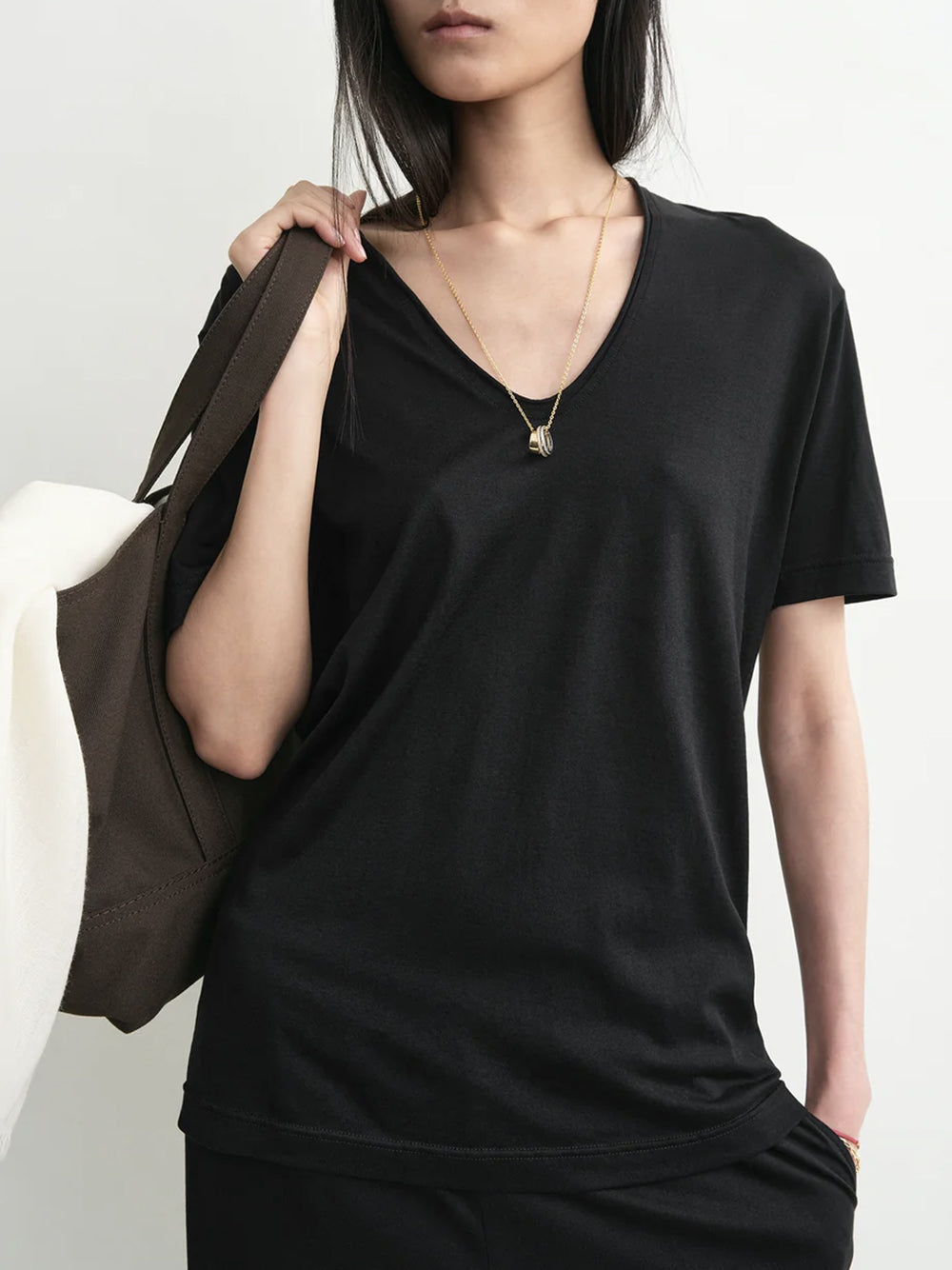 TOTEME-Cotton silk tee-