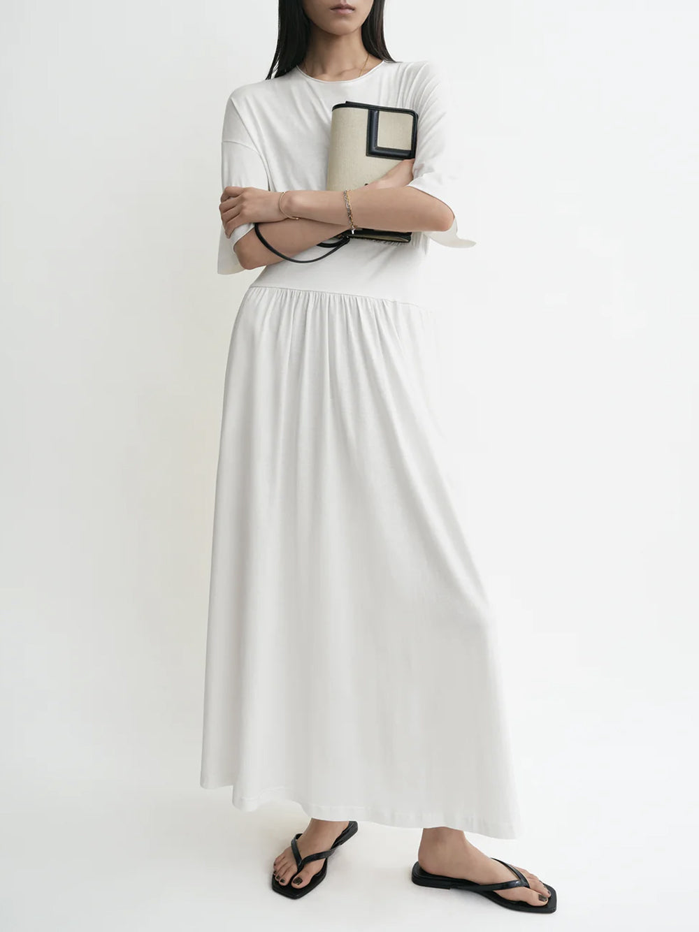 TOTEME-Cotton silk tee dress-