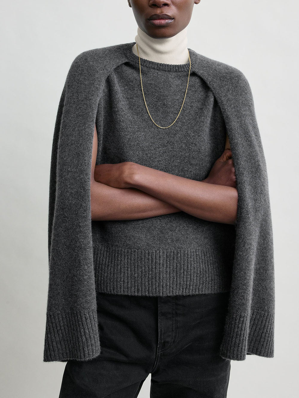 TOTEME-Crew cape knit-