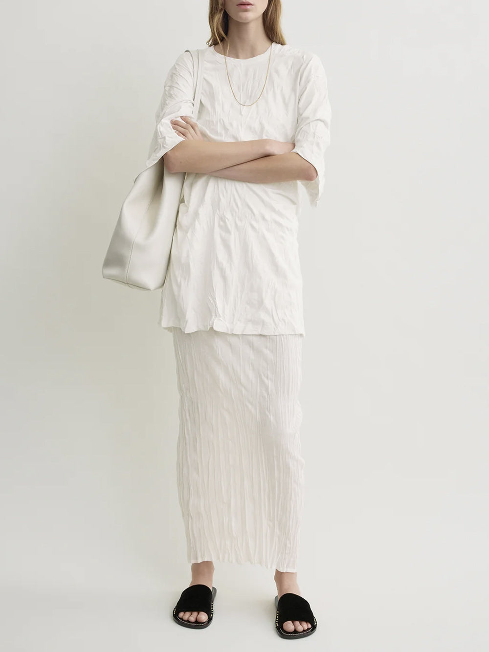 TOTEME-Crinkled knit skirt-