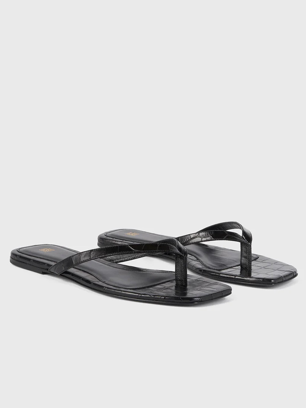 TOTEME-Croco-embossed flip flops-